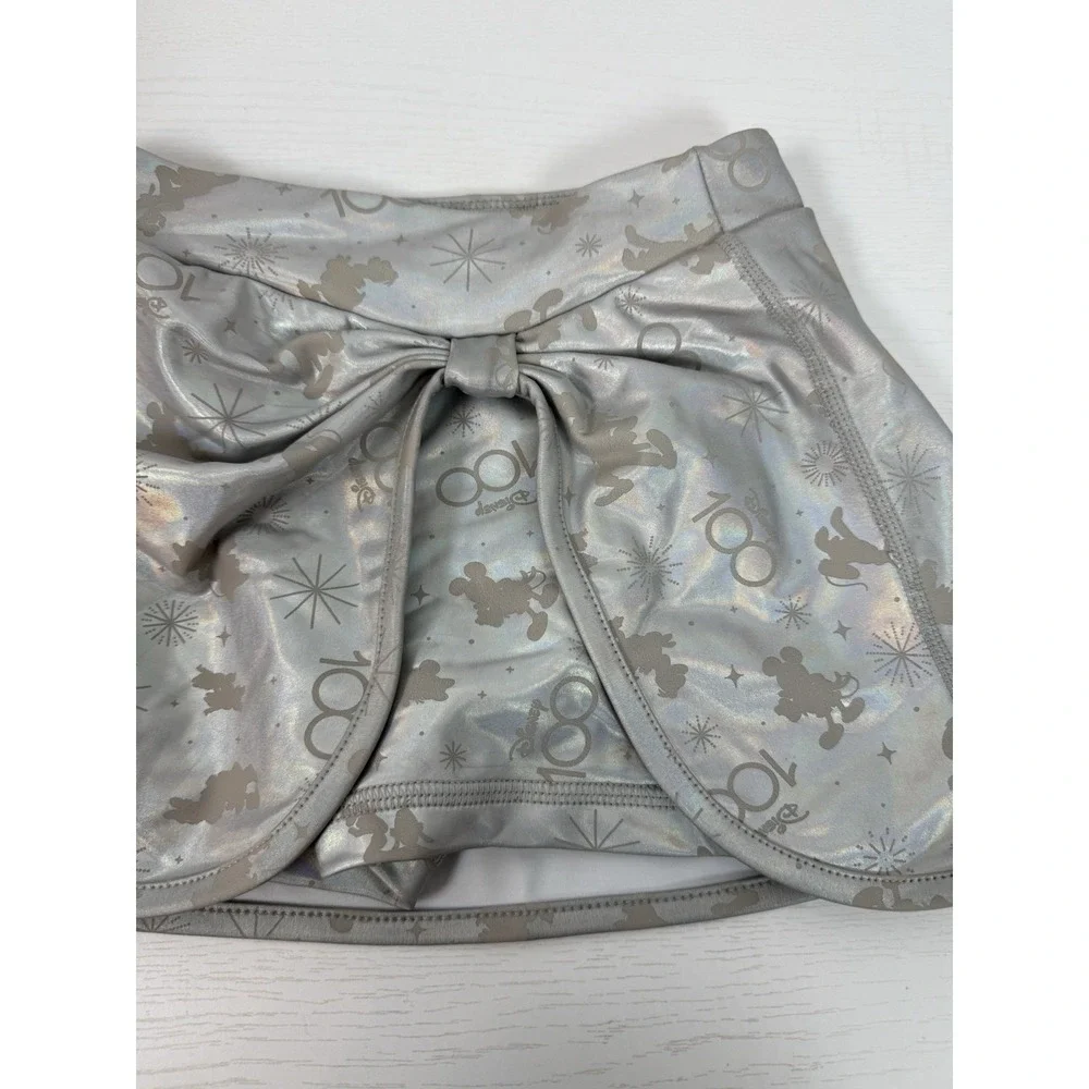 Disney Parks 100 Years Girls Shorts Skort‎  Metallic Silver Limited Edition 5/6